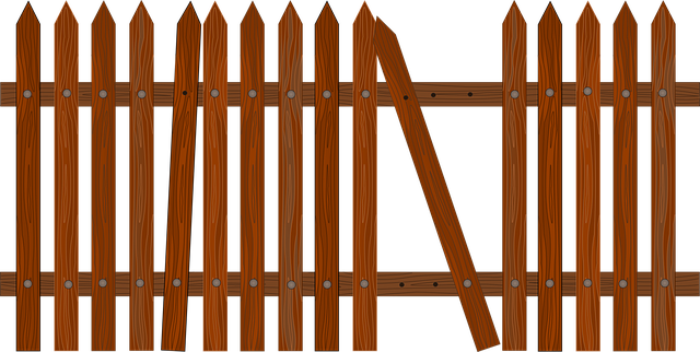 damaged wood fence